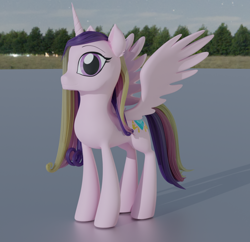 Size: 1114x1080 | Tagged: safe, princess cadance, alicorn, pony, g4, 3d, blender, female, mare, solo, spread wings, wings