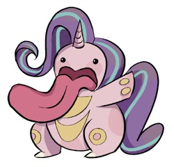 Size: 986x945 | Tagged: safe, artist:camaleao, starlight glimmer, lickitung, g4, cannot unsee, long tongue, pokémon, solo, tongue out, wat, what has magic done, what has science done
