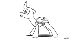 Size: 1200x675 | Tagged: safe, artist:pony-berserker, oc, oc:dopple, changedling, changeling, pony, sketch
