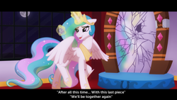 Size: 1920x1080 | Tagged: safe, artist:whitequartztheartist, idw, king sombra, princess celestia, alicorn, pony, g4, reflections, spoiler:comic, good king sombra, magic mirror, solo