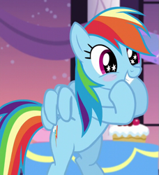 Size: 557x611 | Tagged: safe, screencap, rainbow dash, pony, g4, rarity investigates, blushing, cropped, cute, dashabetes, excited, solo, starry eyes, wingding eyes