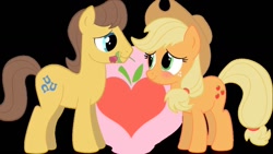 Size: 1280x720 | Tagged: artist needed, safe, applejack, caramel, g4, female, male, ship:carajack, shipping, straight