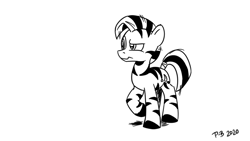 Size: 1200x675 | Tagged: safe, artist:pony-berserker, oc, unnamed oc, pony, zebra, male, solo, stallion, suspicious, zebra oc
