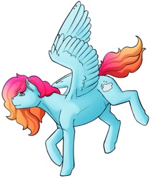 Size: 1076x1280 | Tagged: safe, artist:imreer, oc, oc only, pegasus, pony, female, flying, mare, pegasus oc, solo, wings