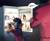 Size: 1280x1055 | Tagged: safe, alternate version, artist:28gooddays, oc, oc only, oc:logical leap, human, pony, unicorn, bipedal, bipedal leaning, cake, caught, clothes, crossed arms, duo, food, glasses, leaning, midnight snack, refrigerator, stop right there criminal scum