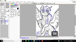 Size: 960x539 | Tagged: safe, artist:silentwolf-oficial, twilight sparkle, alicorn, pony, g4, female, lineart, mare, paint tool sai, raised hoof, screenshots, solo, twilight sparkle (alicorn), wip