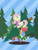 Size: 1656x2160 | Tagged: safe, anonymous artist, big macintosh, fluttershy, earth pony, pegasus, pony, series:fm holidays, series:hearth's warming advent calendar, g4, advent calendar, christmas, christmas tree, clothes, earmuffs, female, hat, holiday, lineless, looking at you, lying down, male, pointy ponies, scarf, ship:fluttermac, shipping, straight, sweater, tree, turtleneck, winter clothes