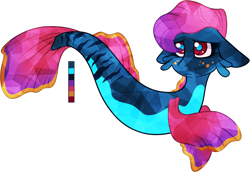Size: 1156x797 | Tagged: safe, artist:velnyx, oc, oc only, oc:abalone, sea pony, female, simple background, solo, transparent background