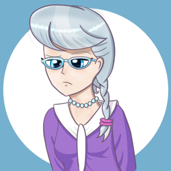 Size: 900x900 | Tagged: safe, artist:divifilly, silver spoon, human, equestria girls, g4, breasts, busty silver spoon, jewelry, necklace, pearl necklace, simple background, solo