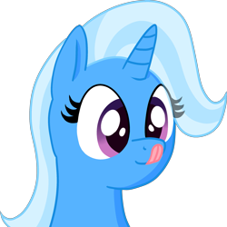 Size: 2381x2384 | Tagged: safe, artist:poniidesu, trixie, pony, unicorn, g4, :p, bust, eye clipping through hair, high res, licking, licking lips, portrait, simple background, solo, tongue out, transparent background