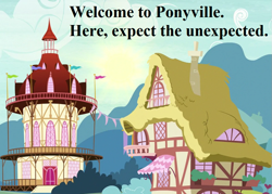 Size: 945x675 | Tagged: safe, edit, edited screencap, editor:korora, screencap, castle sweet castle, g4, cropped, house, no pony, ponyville, text, town hall