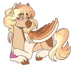 Size: 2200x2000 | Tagged: safe, artist:monnarcha, oc, oc only, oc:honey capuccino, pegasus, pony, female, high res, lying down, mare, prone, simple background, solo, transparent background
