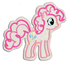 Size: 1200x1080 | Tagged: safe, artist:scootloops, pinkie pie, earth pony, pony, g4, crossover, female, kirby (series), kirby's epic yarn, mare, simple background, solo, style emulation, transparent background, yarn