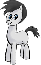 Size: 599x939 | Tagged: safe, artist:nitobit, derpibooru exclusive, oc, oc only, oc:random thoughts, earth pony, pony, 2021 community collab, derpibooru community collaboration, blank flank, male, simple background, solo, stallion, transparent background