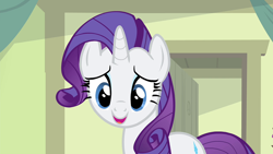 Size: 1920x1080 | Tagged: safe, screencap, rarity, pony, unicorn, for whom the sweetie belle toils, g4, my little pony: friendship is magic, cute, female, mare, raribetes, smiling, solo