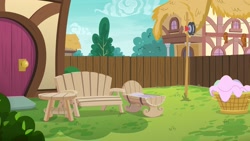 Size: 1920x1080 | Tagged: safe, g4, season 6, the fault in our cutie marks, background, bench, clothes line, fence, no pony, ponyville, top draw animation