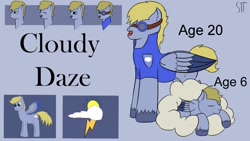 Size: 1280x720 | Tagged: safe, artist:schumette14, cloudy daze, curtain call, pegasus, pony, g4, cloudybetes, cute, older, older cloudy daze, parent:blueberry curls, parent:silver zoom, parents:blueberryzoom, story included