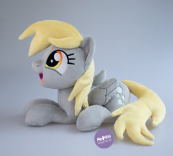 Size: 1400x1260 | Tagged: safe, artist:meplushyou, derpy hooves, pegasus, pony, g4, irl, lying down, photo, plushie, prone, solo