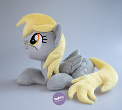 Size: 1400x1260 | Tagged: safe, artist:meplushyou, derpy hooves, pegasus, pony, g4, irl, lying down, photo, plushie, prone, solo