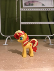 Size: 385x513 | Tagged: safe, sunset shimmer, pony, unicorn, g4, cutie mark, doll, female, figurine, mare, photo, shadow, solo, sun, toy