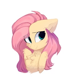 Size: 971x1076 | Tagged: safe, artist:php146, fluttershy, pegasus, pony, g4, bust, chest fluff, cute, female, mare, portrait, shyabetes, simple background, solo, white background