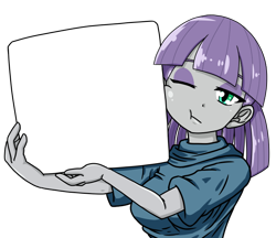 Size: 740x640 | Tagged: safe, alternate version, artist:batipin, maud pie, equestria girls, g4, female, one eye closed, simple background, solo, template, transparent background