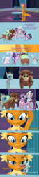 Size: 1920x8640 | Tagged: safe, artist:red4567, ocellus, silverstream, smolder, starlight glimmer, twilight sparkle, yona, alicorn, changeling, dragon, hippogriff, pony, unicorn, yak, g4, 3d, blowing, comic, dragoness, female, futurama, implied spike, male, micro, parasites lost, source filmmaker, twilight sparkle (alicorn)