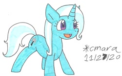 Size: 1169x723 | Tagged: safe, artist:cmara, trixie, pony, unicorn, g4, female, mare, open mouth, simple background, solo, traditional art, white background