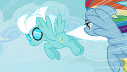 Size: 1920x1080 | Tagged: safe, screencap, fleetfoot, rainbow dash, pegasus, pony, g4, rainbow falls, butt, eyes on the prize, looking at butt, plot