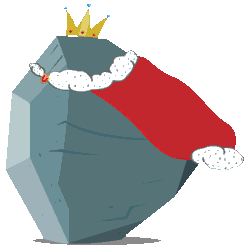 Size: 5750x5789 | Tagged: safe, artist:blingingjak, edit, tom, g4, absurd resolution, crown, gif, jewelry, king, no pony, non-animated gif, regalia, rock, royal cape, simple background, solo, transparent background