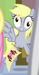 Size: 173x335 | Tagged: safe, screencap, derpy hooves, g4, rainbow falls, cropped, female, mare, scared, solo focus