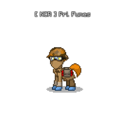 Size: 400x400 | Tagged: safe, oc, oc only, oc:fumes, earth pony, pony, ashes town, fallout equestria, clothes, male, military uniform, ncr, pixel art, solo, stallion, uniform