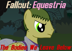 Size: 1200x850 | Tagged: safe, edit, oc, oc:sky skiff, pegasus, pony, fallout equestria, fallout equestria:the bodies we leave below, clothes, cover, cover art, enclave, everfree forest, fallout, grand pegasus enclave, male, military, military uniform, smoke, stallion, uniform