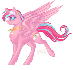 Size: 1920x1845 | Tagged: safe, artist:nightingalewolfie, oc, oc only, pegasus, pony, female, flower, flower in hair, mare, simple background, solo, transparent background
