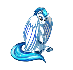 Size: 2288x2192 | Tagged: safe, artist:asumi, oc, oc only, oc:icy river, pegasus, pony, 2021 community collab, derpibooru community collaboration, blue eyes, blue tail, high res, hooves, large wings, simple background, solo, transparent background, white pony, wings