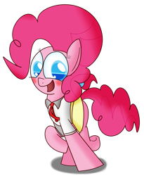 Size: 2219x2703 | Tagged: safe, artist:mr-degration, pinkie pie, pony, g4, clothes, female, high res, schoolgirl, simple background, solo, transparent background, uniform