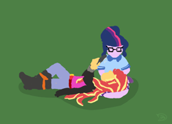 Size: 1250x900 | Tagged: safe, artist:fluidty, sci-twi, sunset shimmer, twilight sparkle, equestria girls, g4, console, doodle, female, glasses, lesbian, ship:sci-twishimmer, ship:sunsetsparkle, shipping
