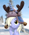Size: 898x1080 | Tagged: safe, artist:owlpirate, derpy hooves, deer, pegasus, pony, reindeer, g4, 3d, hat, reindeer hat, snow, snowfall, solo, source filmmaker