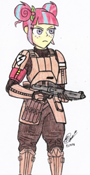 Size: 3194x6213 | Tagged: safe, artist:php71, sour sweet, equestria girls, g4, blaster, colored, galactic empire, rogue one: a star wars story, solo, star wars, traditional art