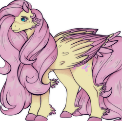 Size: 837x834 | Tagged: safe, artist:mlpandlpsprincess, fluttershy, pegasus, pony, g4, cheek feathers, colored hooves, colored wings, colored wingtips, feathered fetlocks, simple background, tail feathers, transparent background