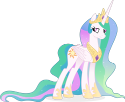 Size: 6155x5035 | Tagged: safe, artist:cirillaq, princess celestia, alicorn, pony, g4, absurd resolution, simple background, solo, transparent background, vector