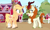 Size: 3156x1916 | Tagged: safe, artist:elementbases, artist:estories, artist:jessy0102, applejack, autumn blaze, earth pony, kirin, pony, g4, alternate universe, applejack's hat, base used, cowboy hat, duo, female, hat, headcanon, headcanon in the description, lesbian, mare, ship:autumnjack, shipping, sweet apple acres, unshorn fetlocks