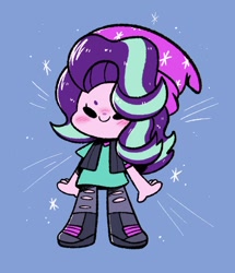 Size: 924x1074 | Tagged: safe, artist:typhwosion, starlight glimmer, equestria girls, g4, beanie, chibi, clothes, hat, smiling, solo
