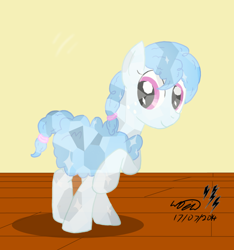 Size: 886x945 | Tagged: safe, artist:electuroo, oc, oc only, oc:curly mane, crystal pony, pony, sheep, sheep pony, crystallized, solo