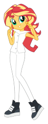 Size: 627x1604 | Tagged: safe, artist:spidey-gamer-crack, sunset shimmer, equestria girls, g4, clothes, cosplay, costume, crash bandicoot (series), megumi bandicoot, simple background, solo, transparent background