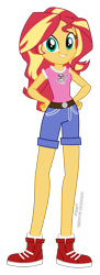 Size: 695x1901 | Tagged: safe, artist:spidey-gamer-crack, sunset shimmer, equestria girls, g4, clothes, cosplay, costume, crash bandicoot (series), simple background, solo, tawna bandicoot, transparent background