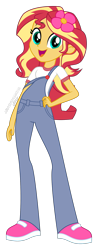 Size: 807x2056 | Tagged: safe, artist:spidey-gamer-crack, sunset shimmer, equestria girls, g4, clothes, coco bandicoot, cosplay, costume, crash bandicoot (series), flower, flower in hair, simple background, solo, transparent background