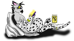 Size: 1280x706 | Tagged: safe, artist:electuroo, oc, oc only, oc:sunflower grace, griffon, cellphone, paw pads, phone, simple background, solo, transparent background