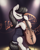 Size: 2000x2500 | Tagged: safe, artist:t72b, octavia melody, earth pony, pony, g4, bow, bow (instrument), bowtie, cello, clothes, dress, eyes closed, female, high res, hoof hold, lights, mare, music notes, musical instrument, sitting, solo, stage, stool