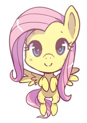 Size: 700x985 | Tagged: safe, artist:pulsefirepony, part of a set, fluttershy, pegasus, pony, g4, blushing, cute, design, female, heart eyes, hooves to the chest, looking at you, mare, shyabetes, simple background, smiling, solo, spread wings, white background, wingding eyes, wings